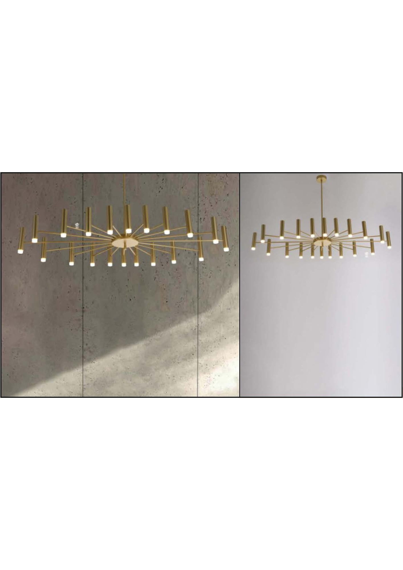 Beyond Lights - Brass Tube Chandelier- GL